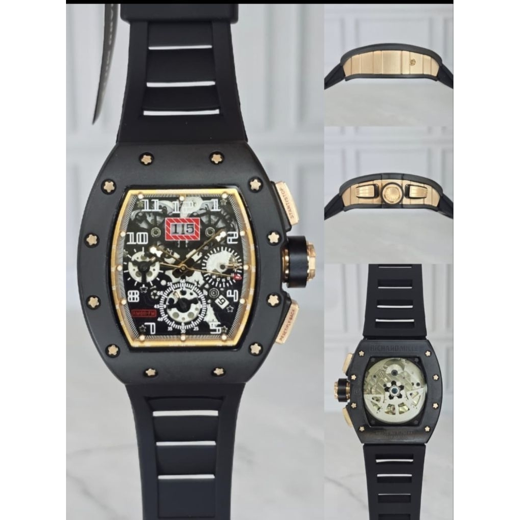 Jam RM 011 autometic travis scott rubber strap stainlles steel black