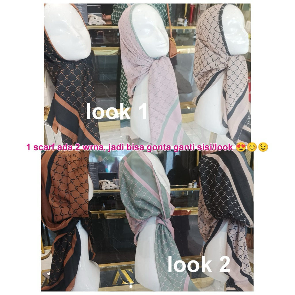 VIVI ZUBEDI ORIGINAL REVERSELLE SCARF 2in1 TERBARUUUU, VIVERE DRESS HITAM, MONOGRAM MADNESS RETURNS,