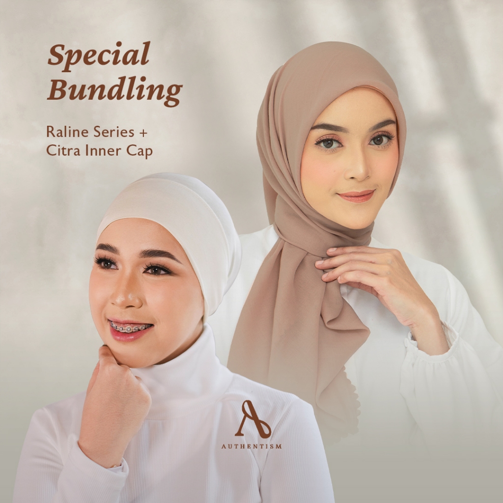 [PAYDAY BUNDLING] AUTHENTISM ID | Raline Scarf + Citra Inner - Set Hijab Polos Ciput