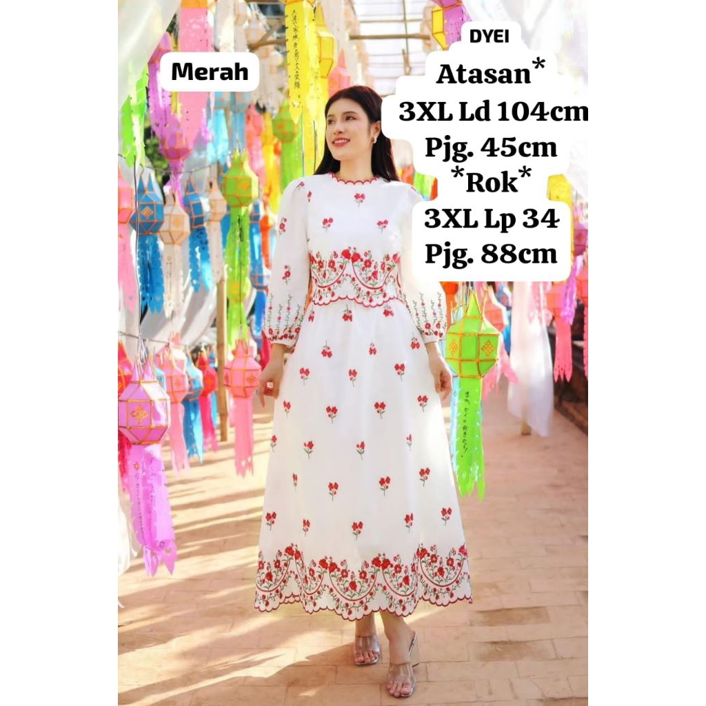 SETELAN ROK KATUN BORDIR FASHION BANGKOK D.N.Y