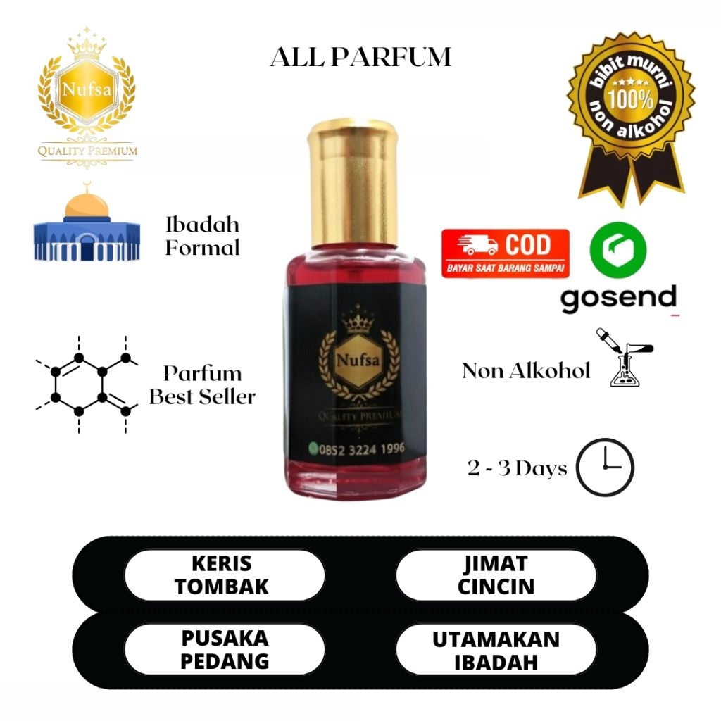 Nufsa - Zafaron Jafaron Safron Merah Premium Minyak Wangi Full Bibit Original Arab Saudi 100% ASLI