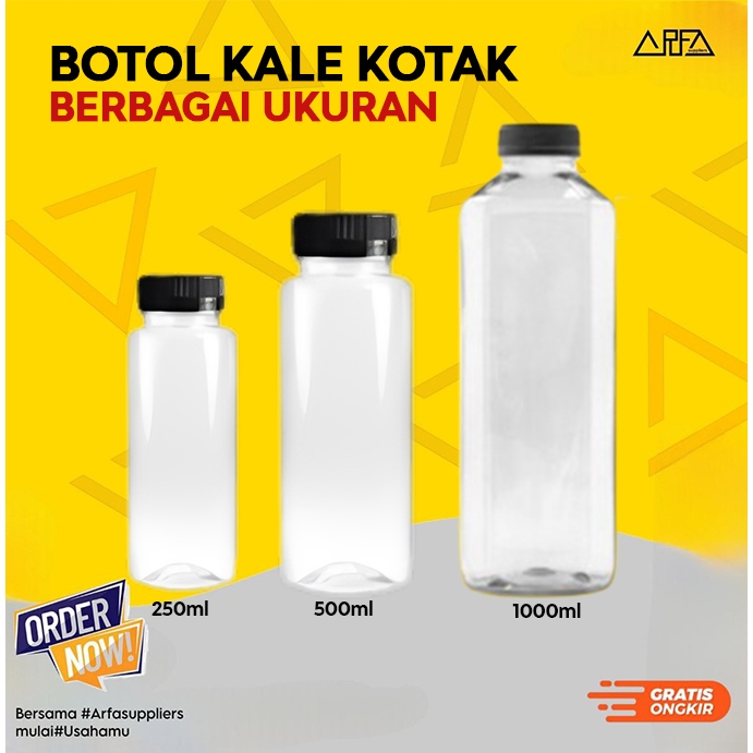Botol Plastik Kale Kotak 250ml 500ml 1000ml