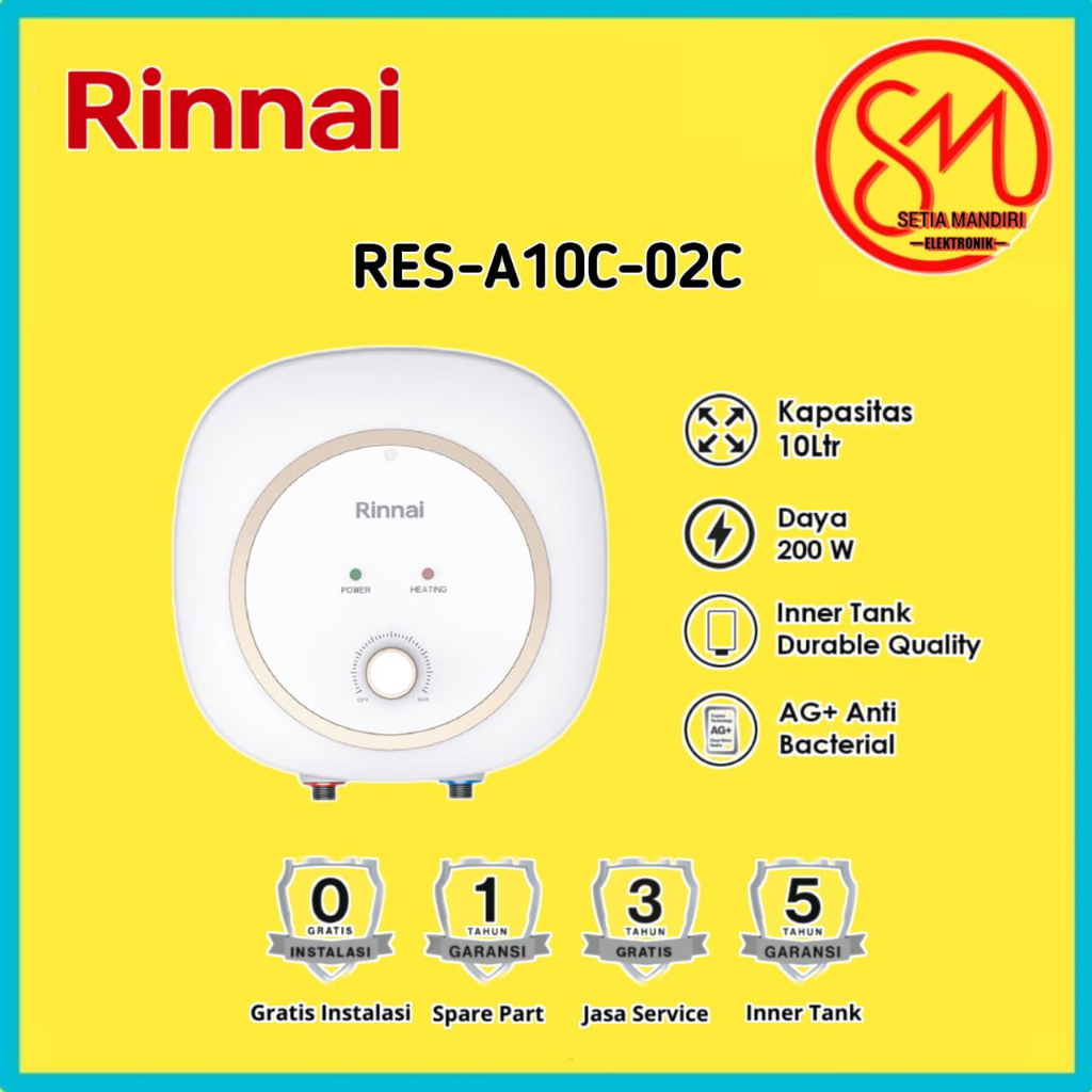 RINNAI Water Heater Listrik RES-A10C-02C(10L) I RES-A15C-03C(15L) I RES-EH015(15L) I RES-EH115(15L)