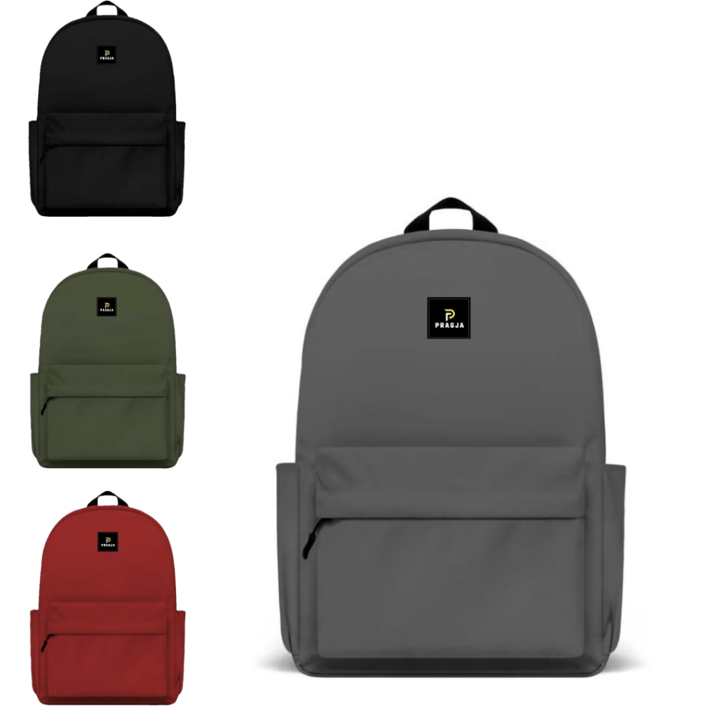 PRAGJA Tas Ransel Waterproof Pria Wanita Simple Elegan Sekolah Kerja