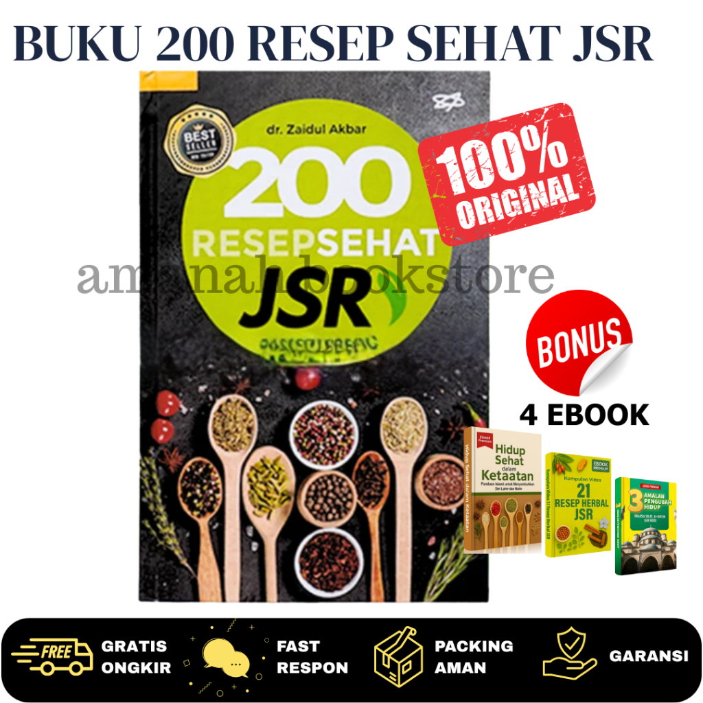 Original Aliqa Buku 200 Resep Sehat JSR dr. Zaidul Akbar Buku JSR Zaidul Akbar Bonus Ebook