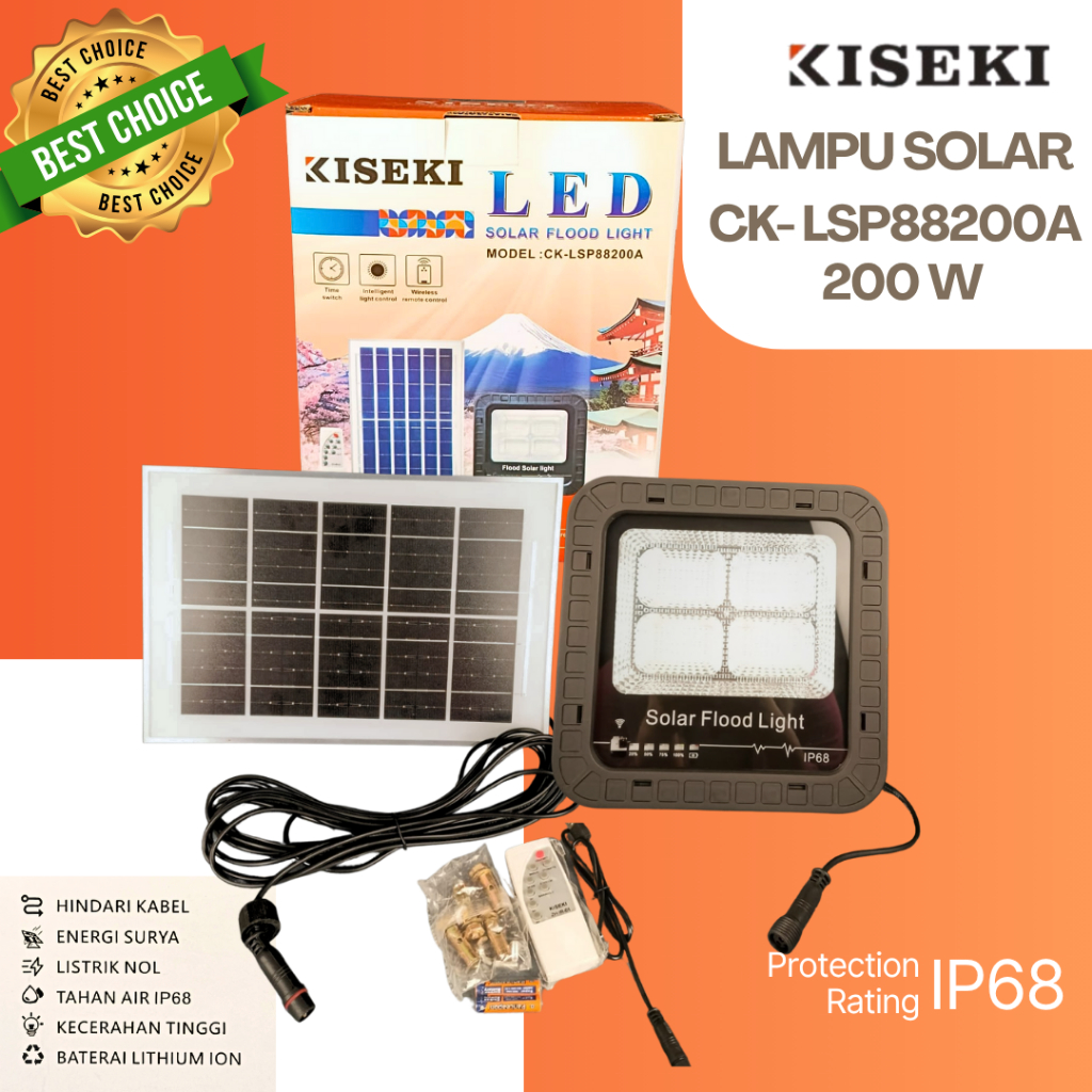 Kiseki Lampu Sorot Solar Panel / Lampu Sorot Tenaga Surya 50Watt, 100Watt, 200Watt, 300Watt