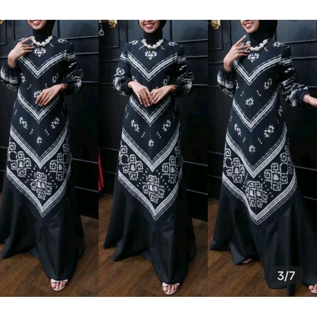 GAMIS TENUN IKAT KOM. POLOS