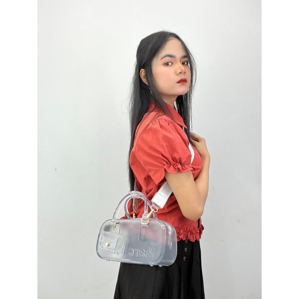 Tas wanita Jelly Bag PVC Transparent Handbag Crossbody.