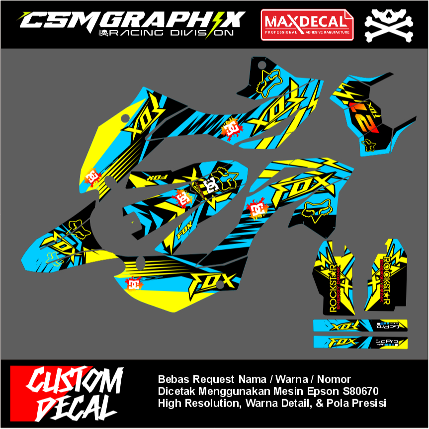 PREMIUM CUSTOM DECAL / DEKAL STIKER MOTOR KLX 230 / DEKAL STICKER BODY MOTOR KLX 230 FULL BODY DESAI