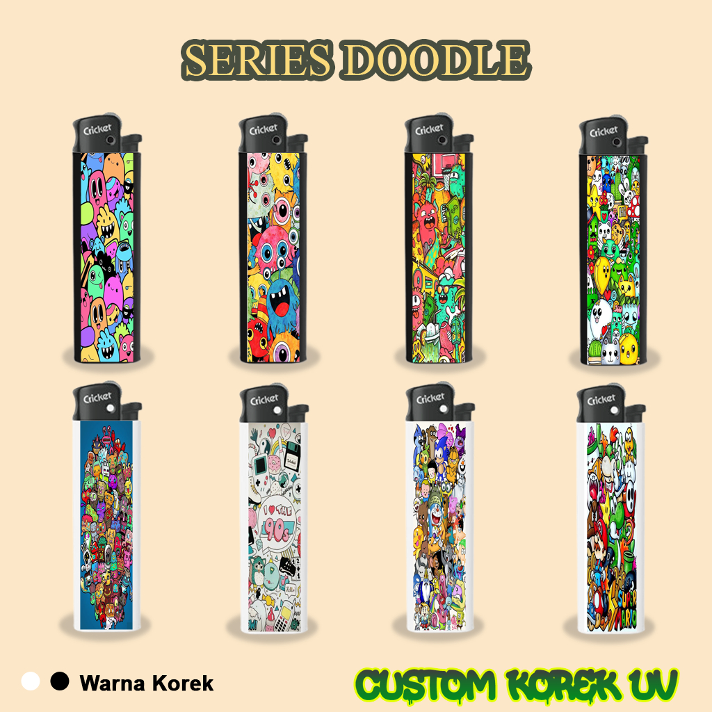 Doodle Korek Print UV Korek Cricket Print Uv Korek Cricket Custom Sticker Waterproof