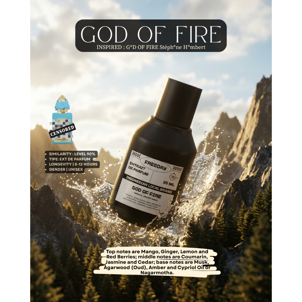 FREEDAY G0D OF FIRE PARFUM PREMIUM Pria dan Wanita Special Bundling 35ml Parfume Unisex