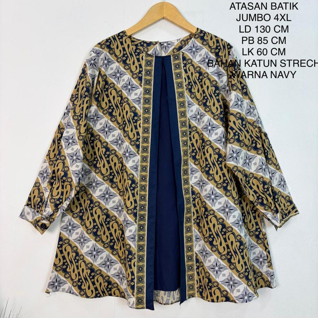Atasan Batik Jumbo Ld 130 Cm Model Outer Kekinian - Emily Blouse