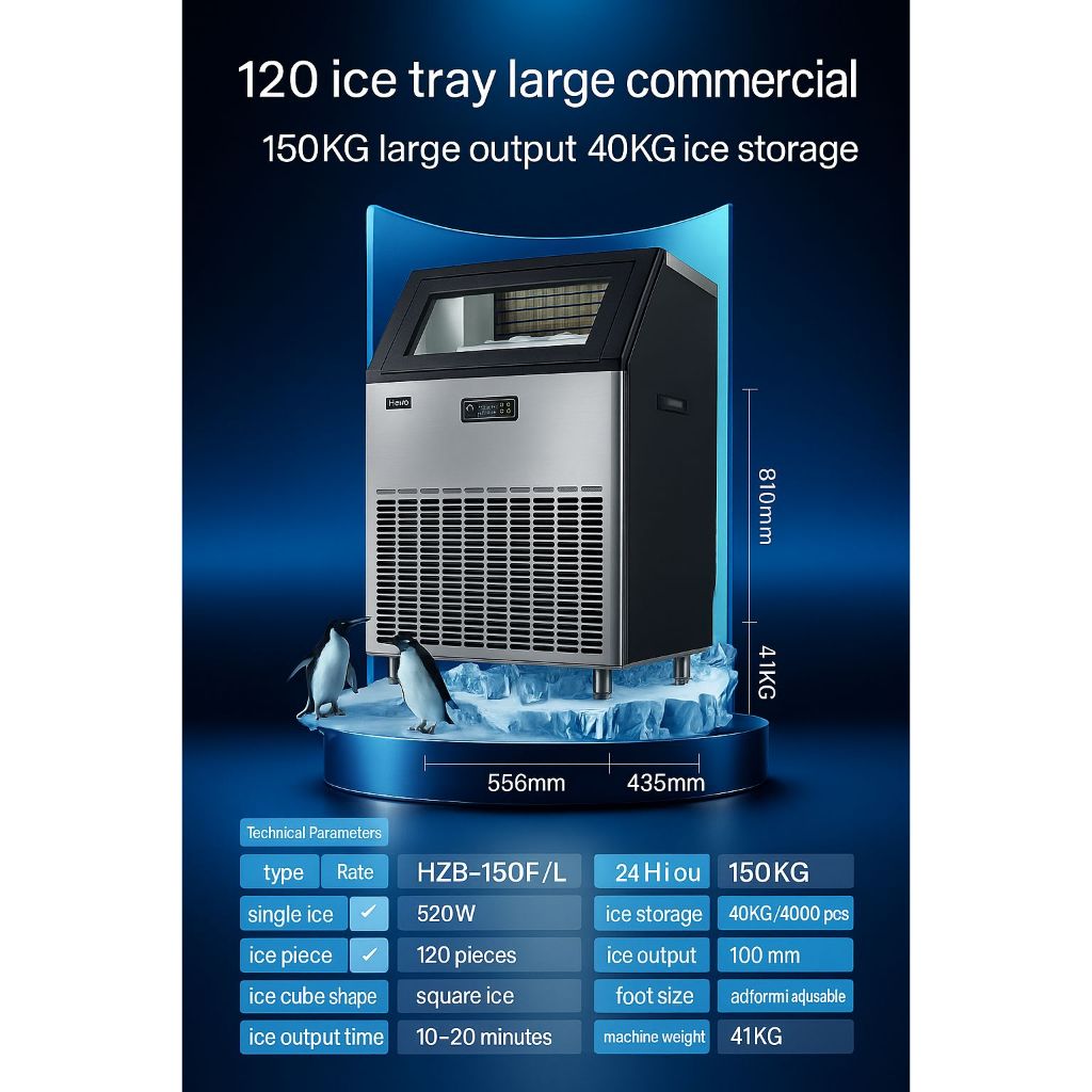 HICON ICE CUBE MACHINE MAKER 150KG Hicon HZB 150F Mesin Pembuat Es Batu Ice Cream Machine 150kg 150 