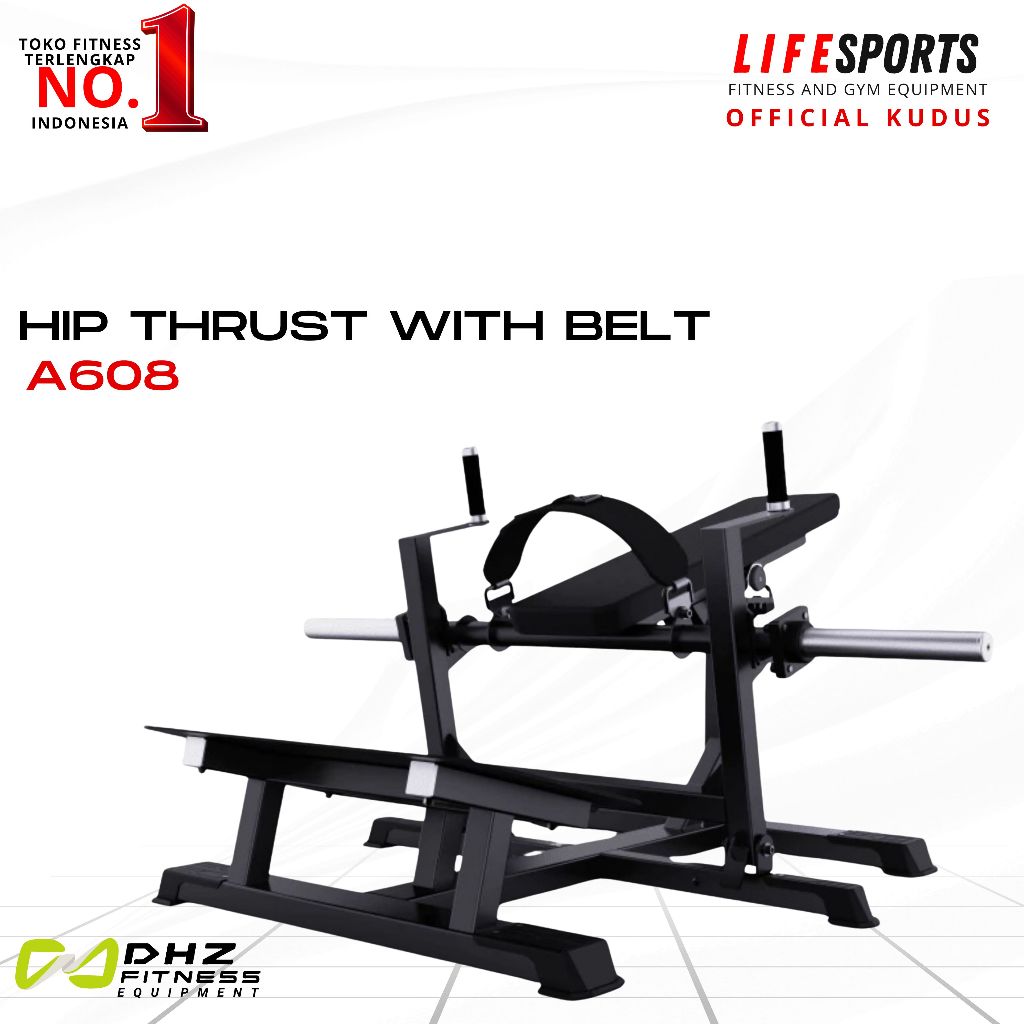 LIFESPORTS - Olahraga Fitness Gym Hip Thrust With Belt Machine Plate Loaded DHZ A608