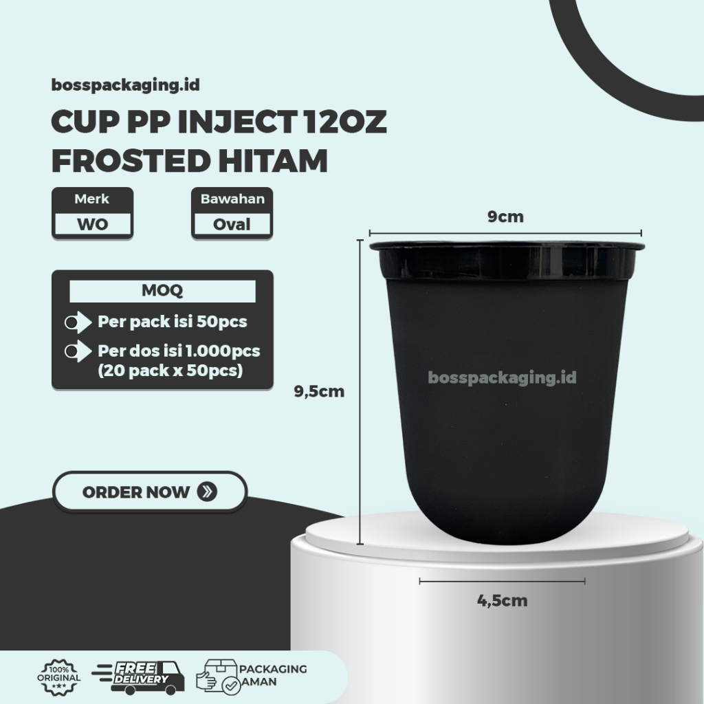 Cup Injection Halal Tebal  Gelas Plastik Cup PP Injection 12oz 360ml  PPI Cup Inject 12oz 360ml