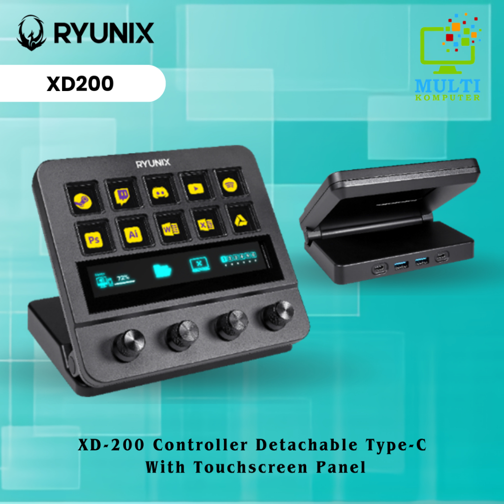 Sades Ryunix Steam Deck XD200 / XD-200 Controller Detachable Type-C With Touchscreen Panel / Garansi