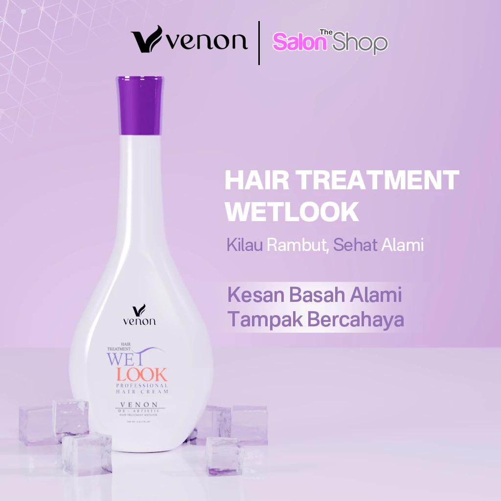 VENON Hair Treatment Wet Look Professional Hair Cream 240ml melindungi kilau alami ED 0926 | gdkd01