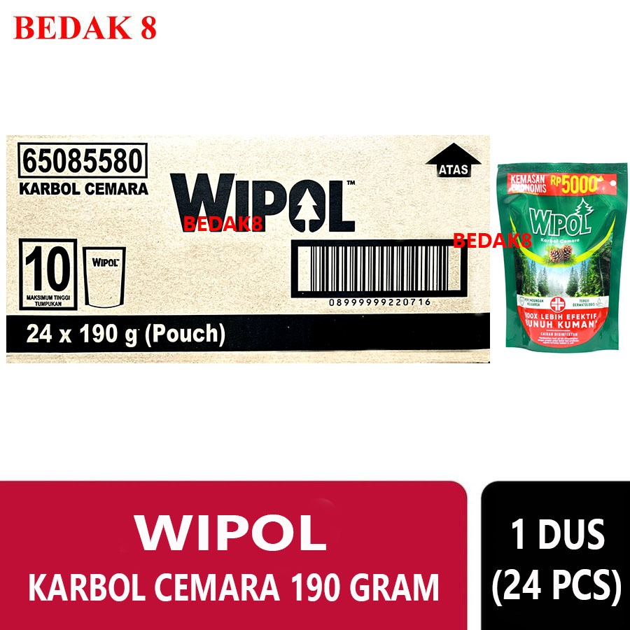[1 DUS] WIPOL Karbol Cemara REFILL 190 Gram
