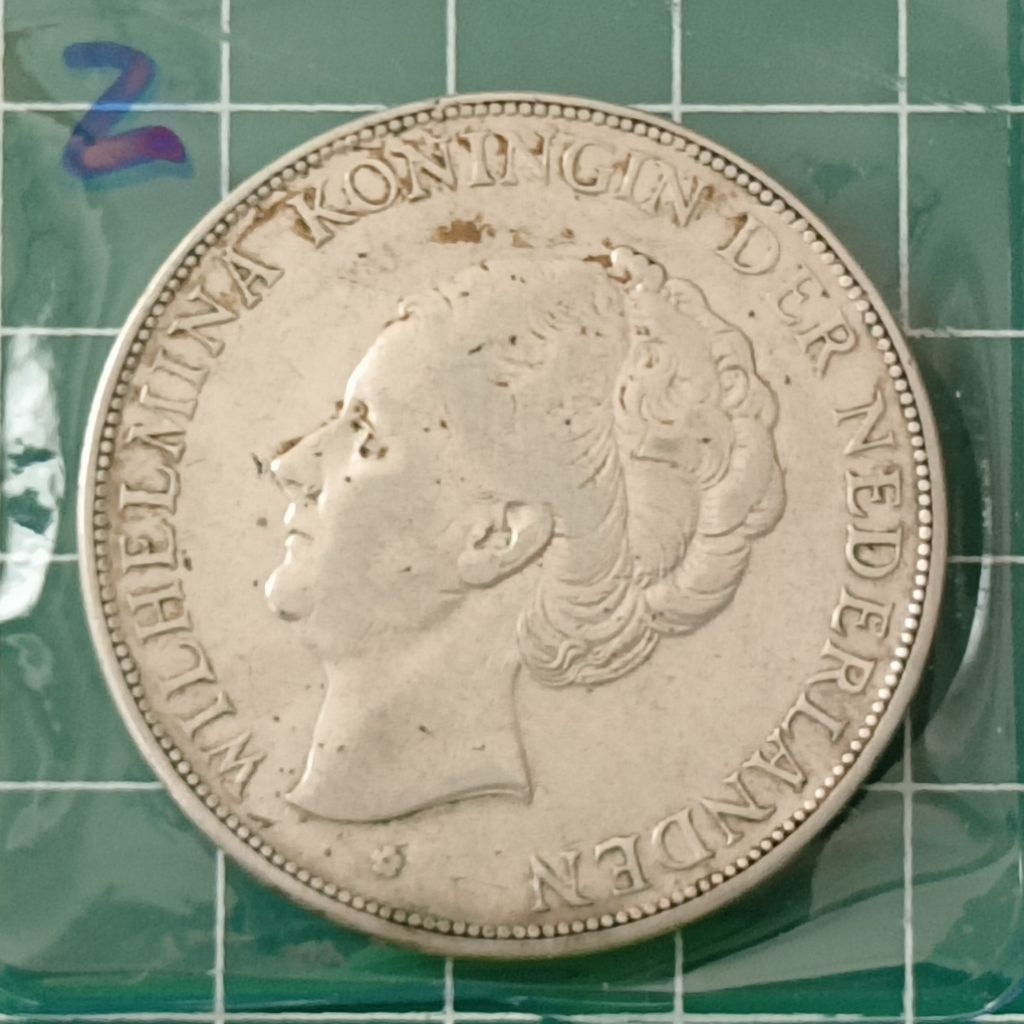KOIN PERAK WILHELMINA 2,5 GULDEN (2)