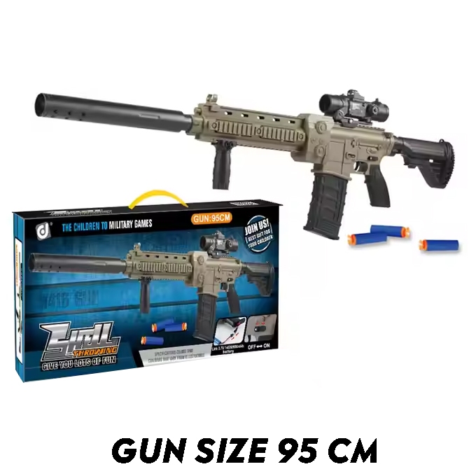 Mainan Anak TOY M416 Tembakan Eva Soft Bullet M416 Blowback Electrick Shell Ejecting Mainan Dart Bla