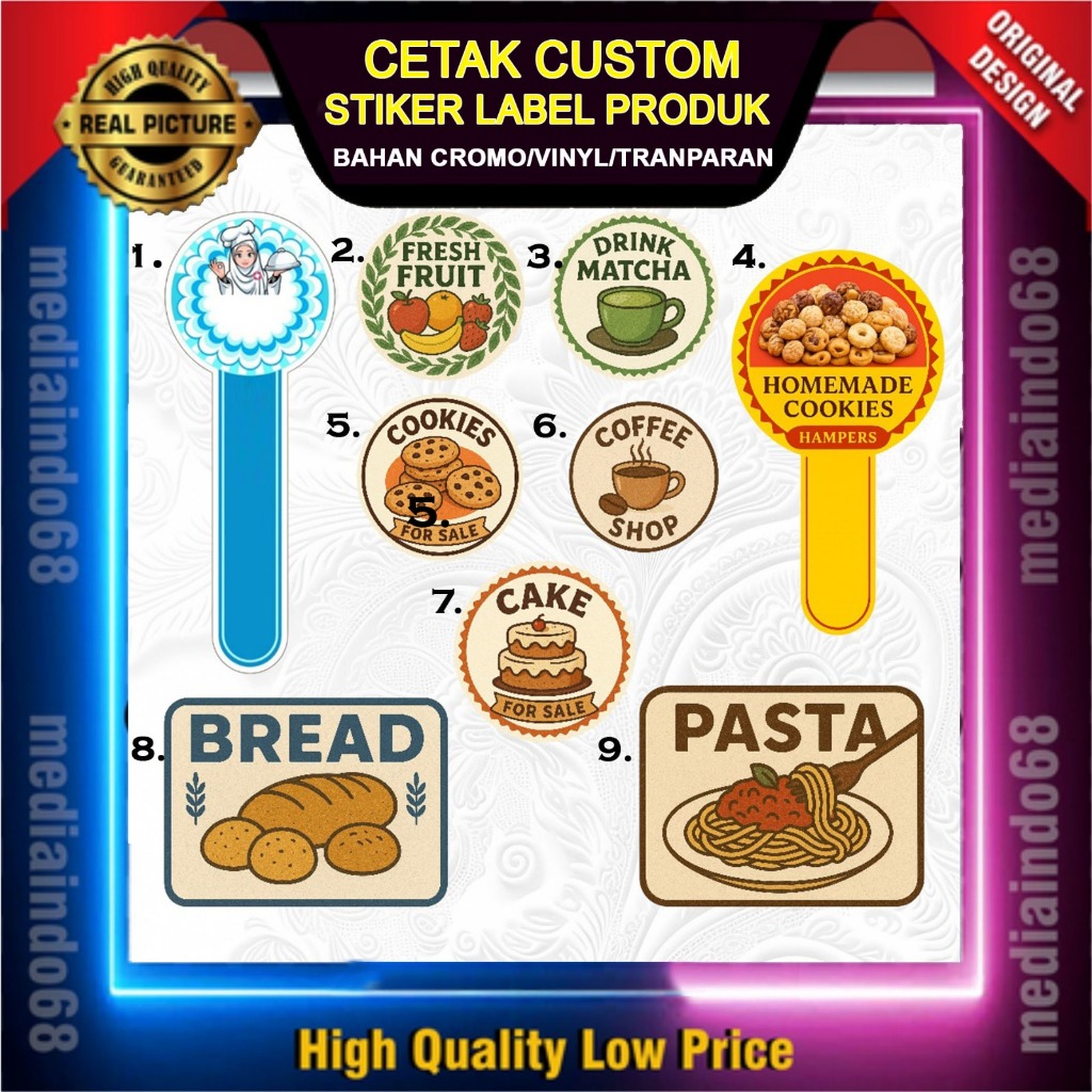 Cetak Stiker Label Kemasan A3 Custom | Bisa Satuan | Cutting Mesin | Untuk Produk UMKM