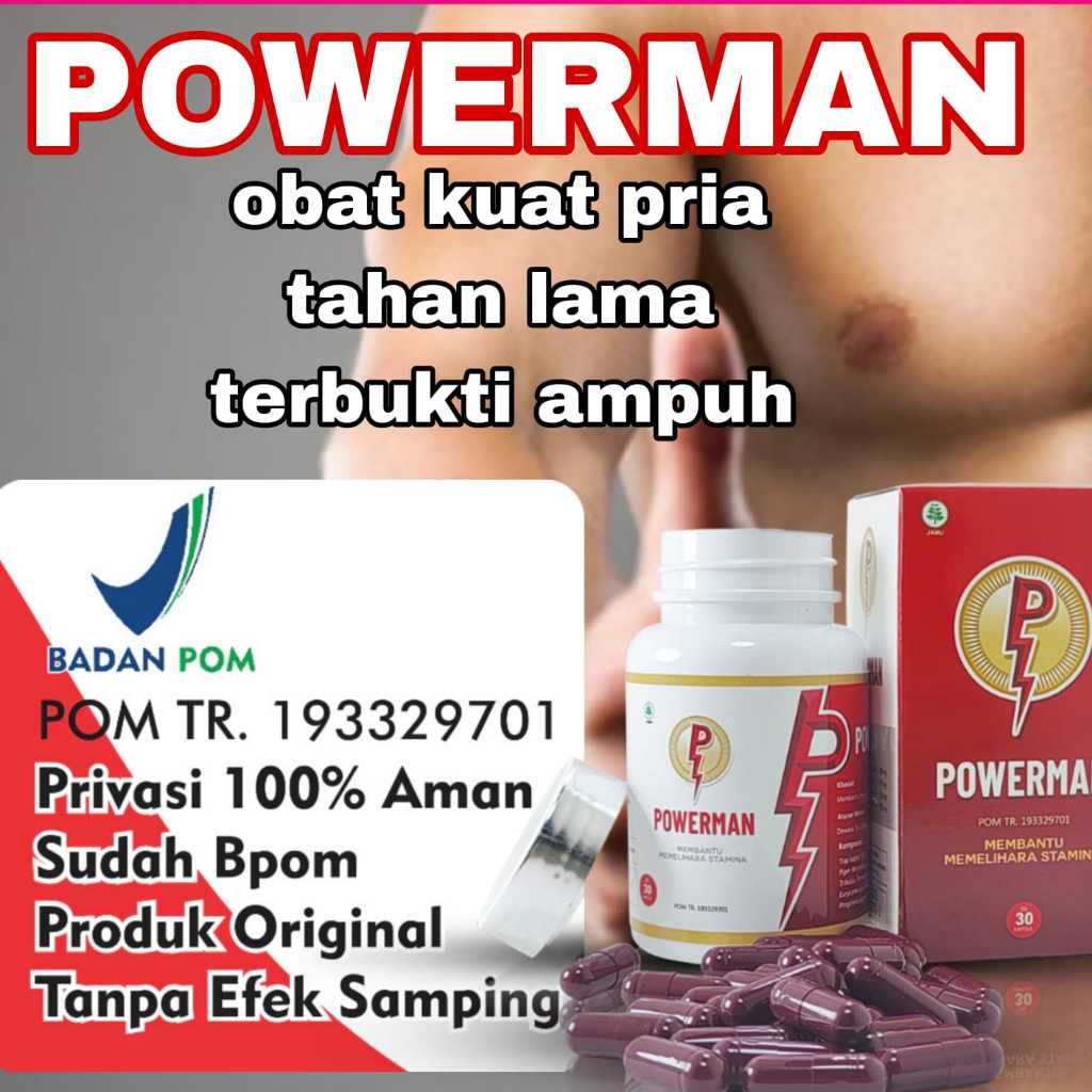 powerman kapsul penambah stamina obat kuat pria tahan lama pria obat herbal untuk pria bpom kapsul p