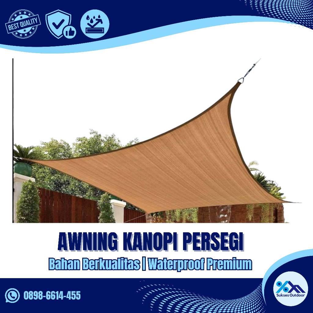Baru Awning Kanopi Taman Ukuran 3x6  Sun Shade  Bahan Cordura, D300