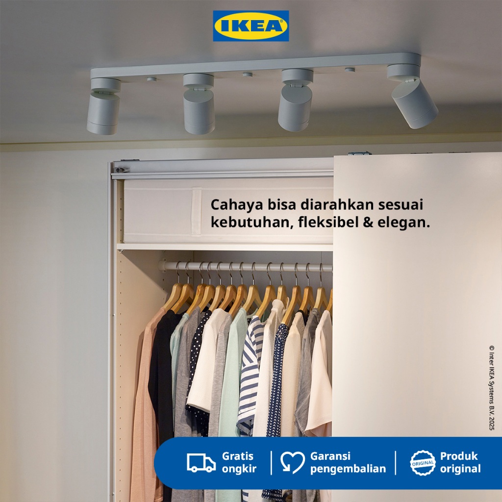 IKEA NYMANE Lampu Sorot Plafon Dengan 4 Tempat Putih Minimalis