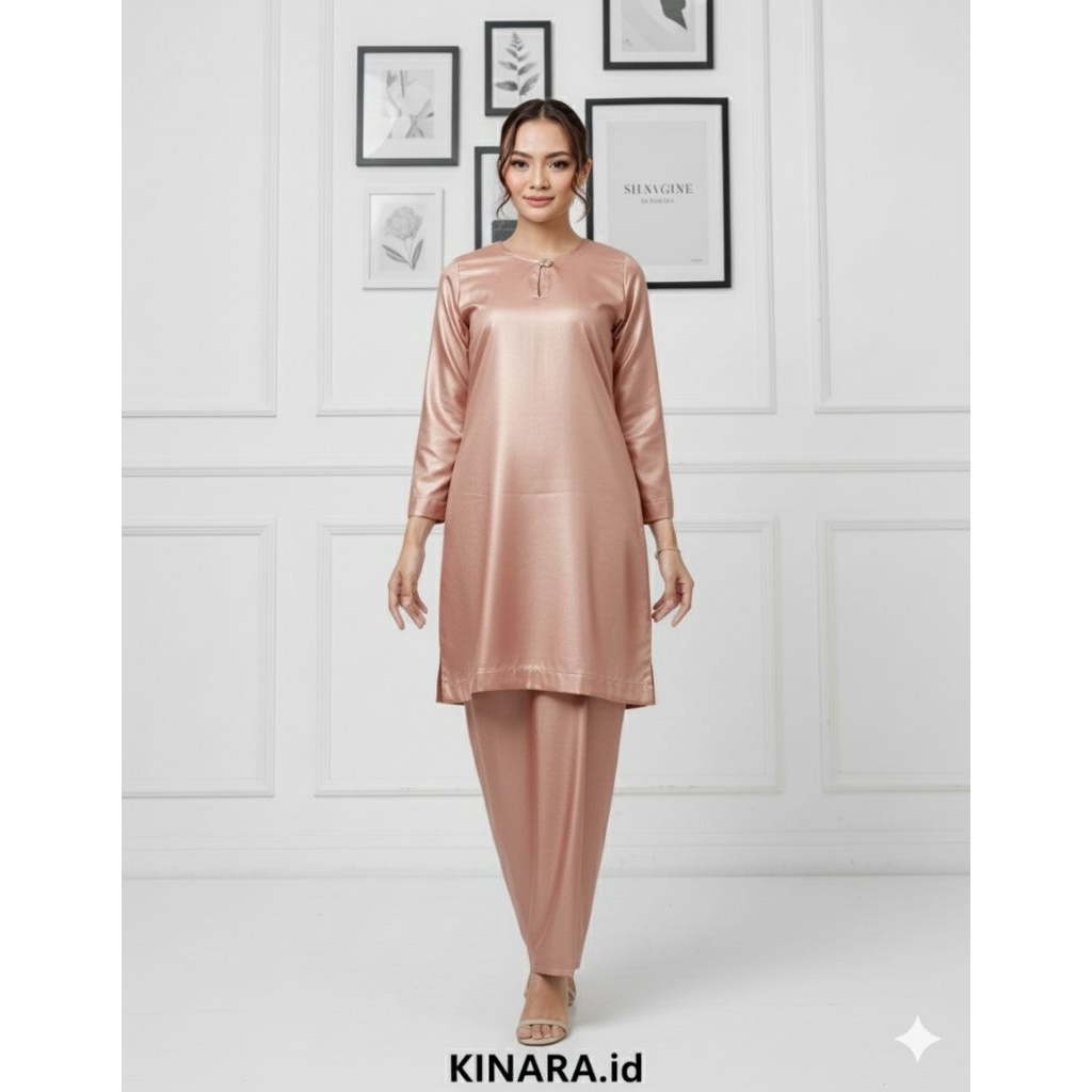 TERBARU "ALUNA" ONE SET KURUNG MELAYU WANITA DEWASA KANCING SATU, CEKAK MUSANG, BAJU MALAYSIA, BAJU 