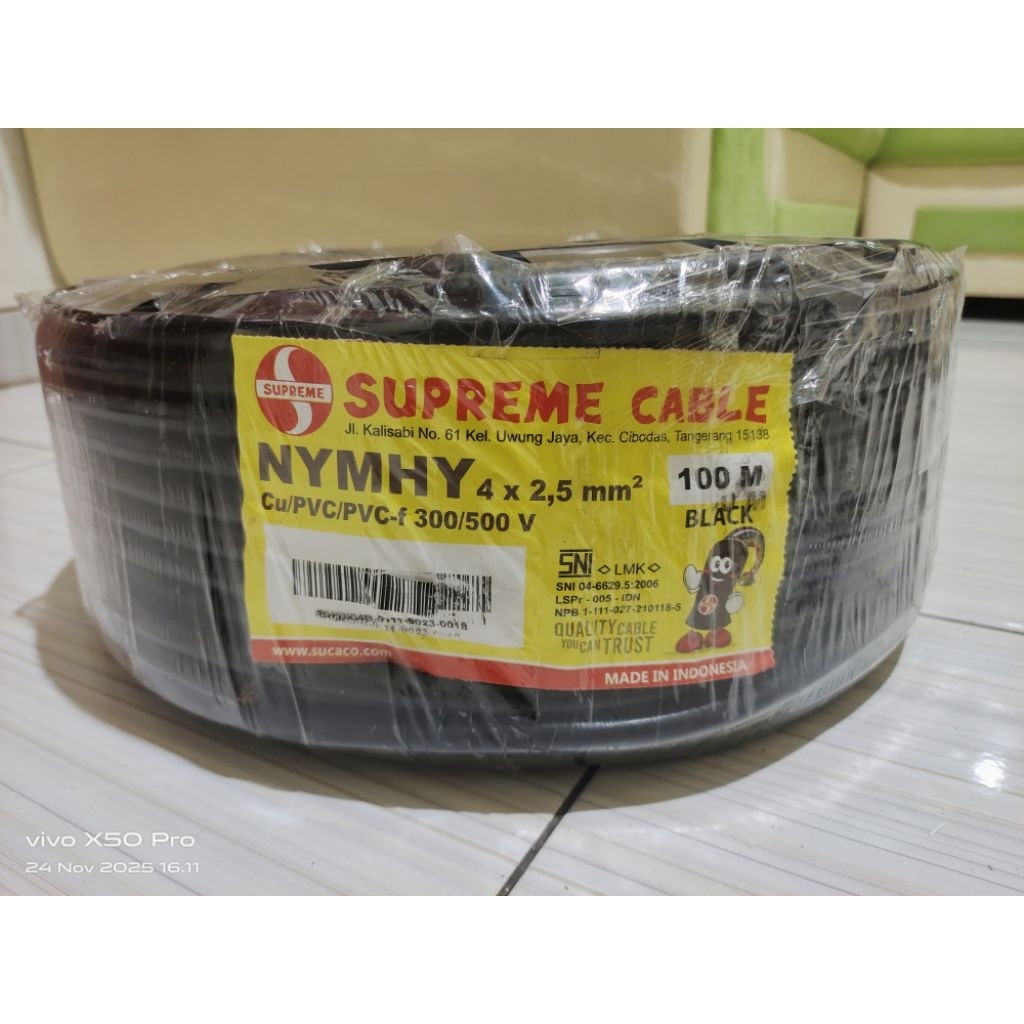 kabel Supreme nymhy serabut 4x2.5mm