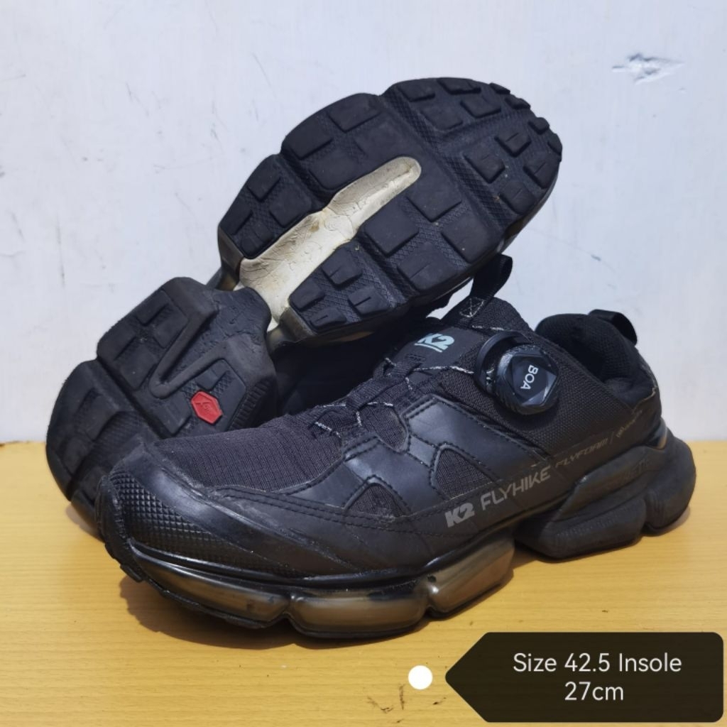 Sepatu Outdoor Trail Run K2 FLYHIKE GORE-TEX BOA BLACK 42.5