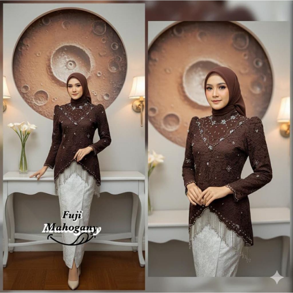 Ubay Kebaya-Kebaya Fuji Rumbai/Stelan Kebaya Payet Songket/Kebaya Fuji Lilit Songket/Kebaya Modern/K
