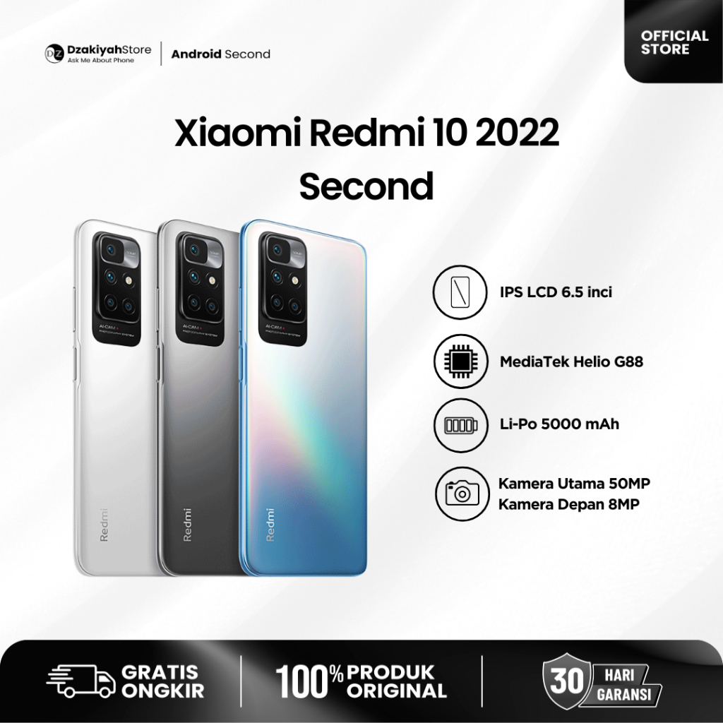 XIAOMI REDMI 10 2022 SECOND UNIT ONLY GARANSI