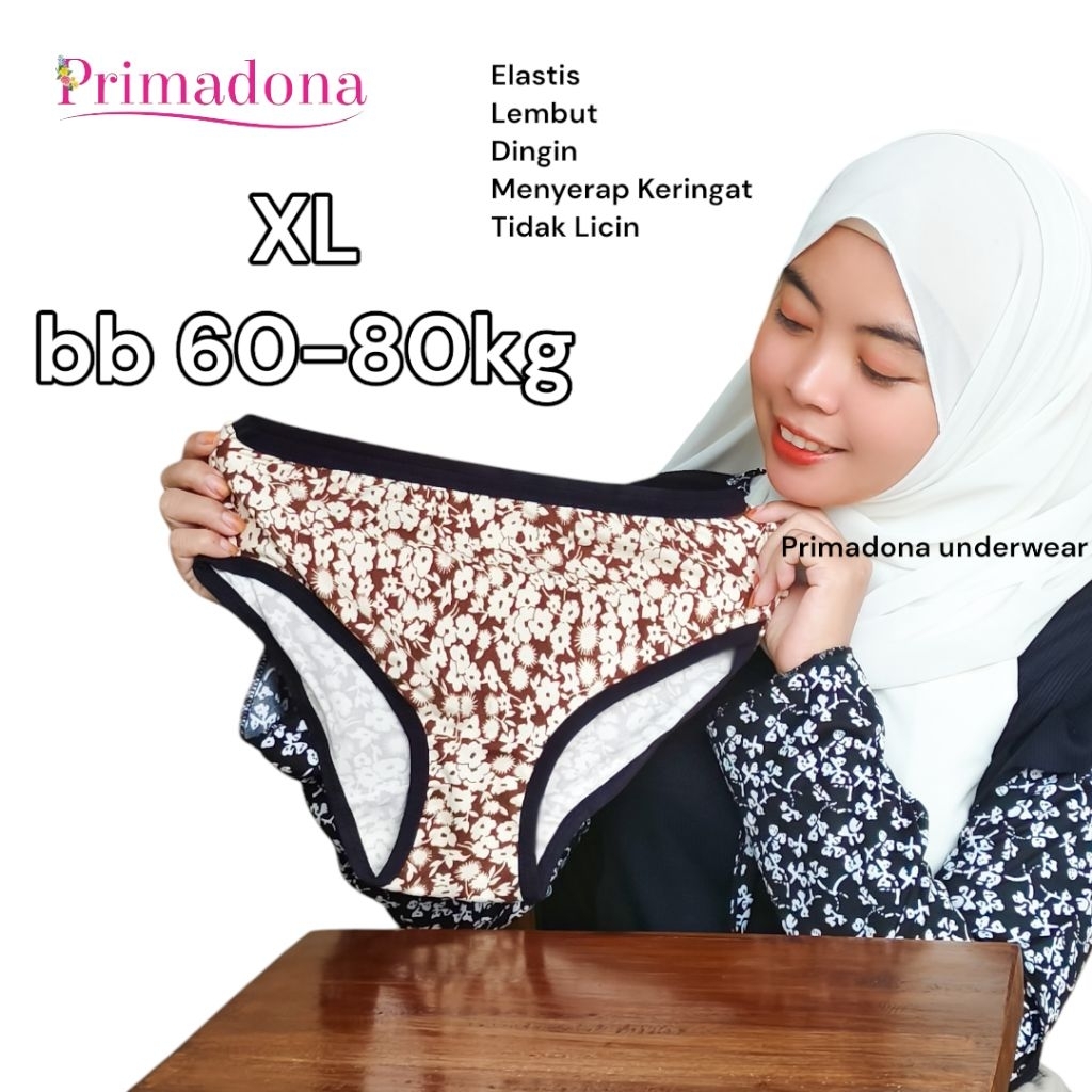 XL bb 60-80kg CD WANITA PREMIUM / Elastis Lentur Adem / Celana Dalam Hamil / Primadona underwear Mid