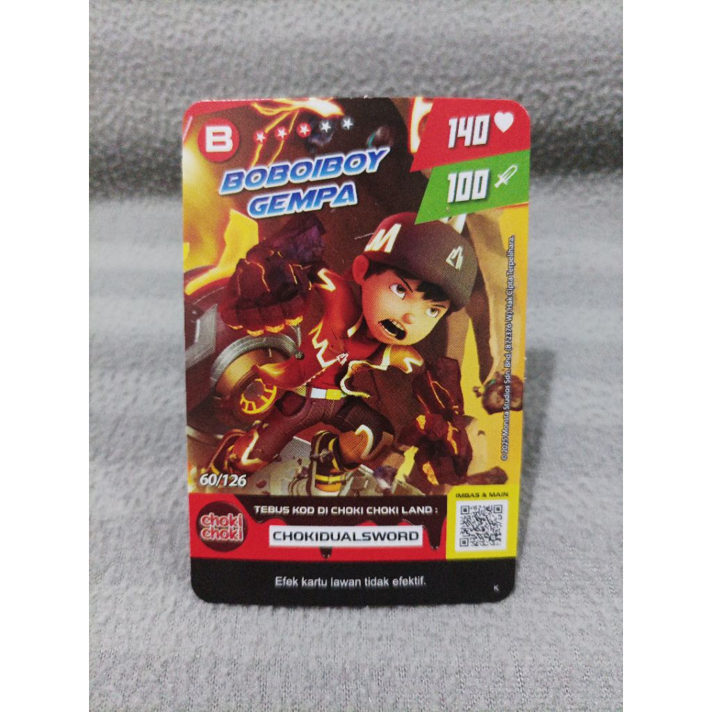 Kartu choki choki boboiboy monsta galaxy boboiboy gempa 60/126