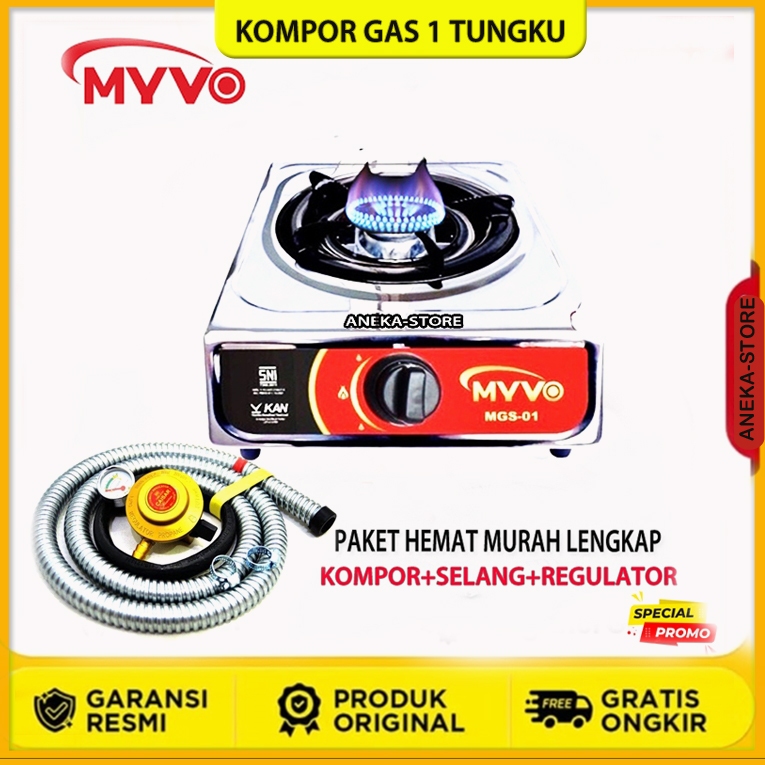 KOMPOR GAS 1 TUNGKU MURAH STAINLESS / KOMPOR 1 TUNGKU / KOMPOR MYVO 1 TUNGKU / MYVO 1 TUNGKU