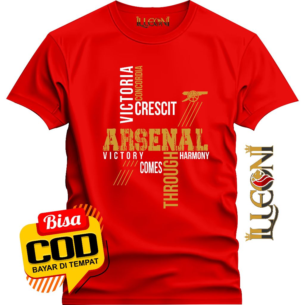 BIG SIZE (S-5XL) KAOS ARSENAL 3LINE/ KAOS MERIAM LONDON/ KAOS ARSENAL VICTORIA CORCODIA CRESCIT/ KAO