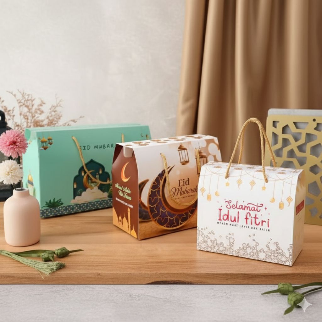 Kotak Hampers Lebaran / Box Hampers Idul Fitri / Gable Box Lebaran /Gift Box Lebaran