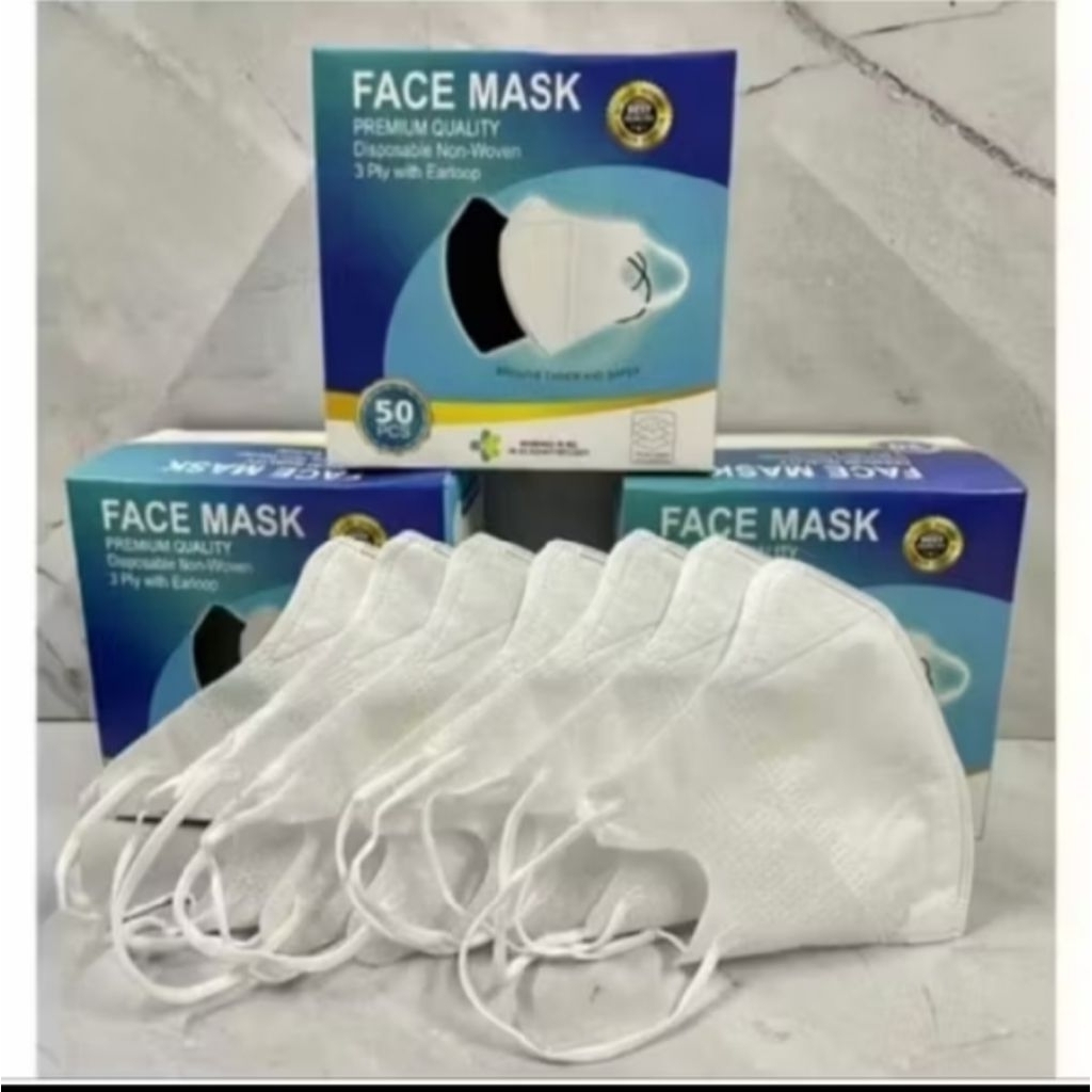 MASKER DUCKBILL FACE MASK HITAM BERGARIS 3PLY ISI (25)PCS TEBAL(NOBOX)ADA MASKER  50 PCS + BOX