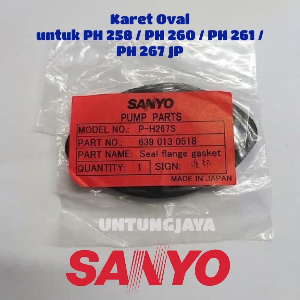 KARET OVAL ORIGINAL SANYO UNTUK PH 258 JP PH 260 PH 261 PH 267 // OVAL SEAL FLANGE GASKET PH258 PH26