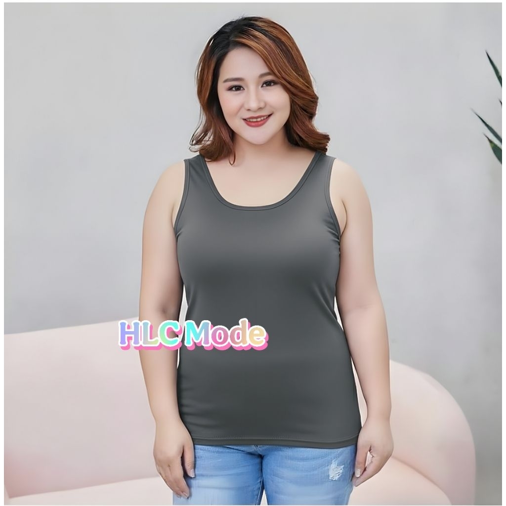TANKTOP WANITA JUMBO/SINGLET WANITA JUMBO/TANKTOP WANITA TALI LEBAR JUMBO