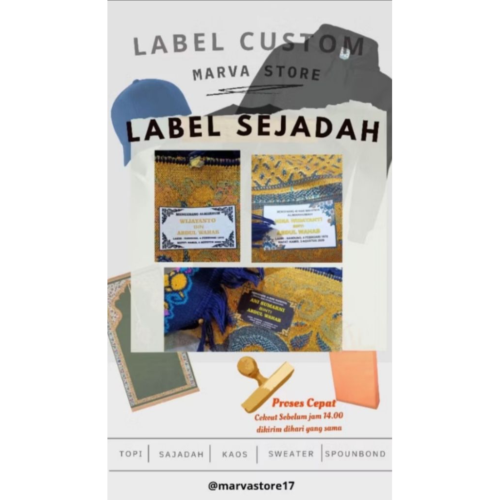 LABEL SABLON DTF/ LABEL SOUVENIR/ LABEL SEJADAH