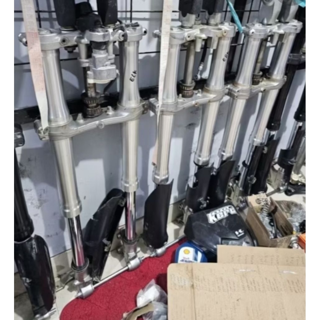 PROMO SOK SHOCK USD DEPAN KLX BF WARNA SILVER ORIGINAL COPOTAN MULUS.