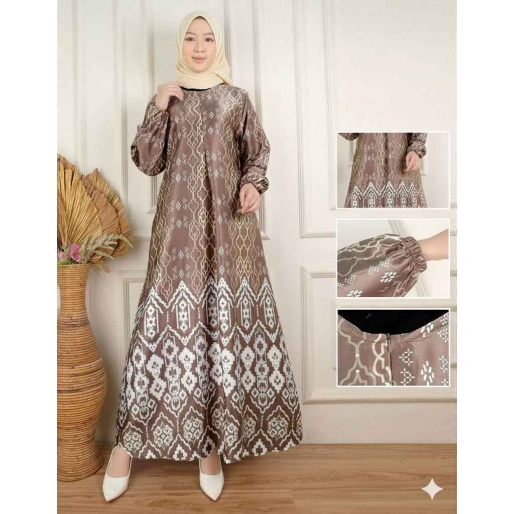 Carissa dress~gamis wanita muslimah set hijab~gamis wanita elegan bahan dior silk premium exklusif C