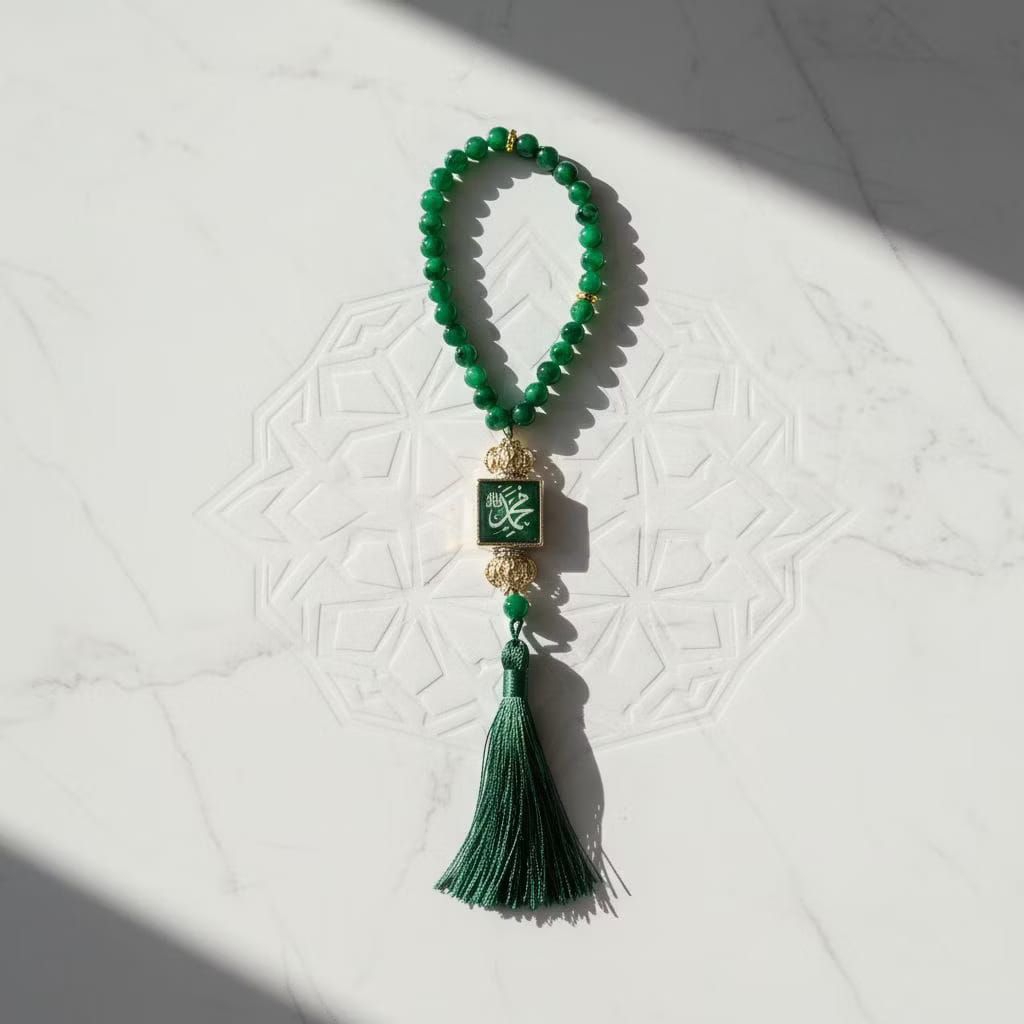 Kaligrafi Hiasan spion dalam mobil motif tasbih