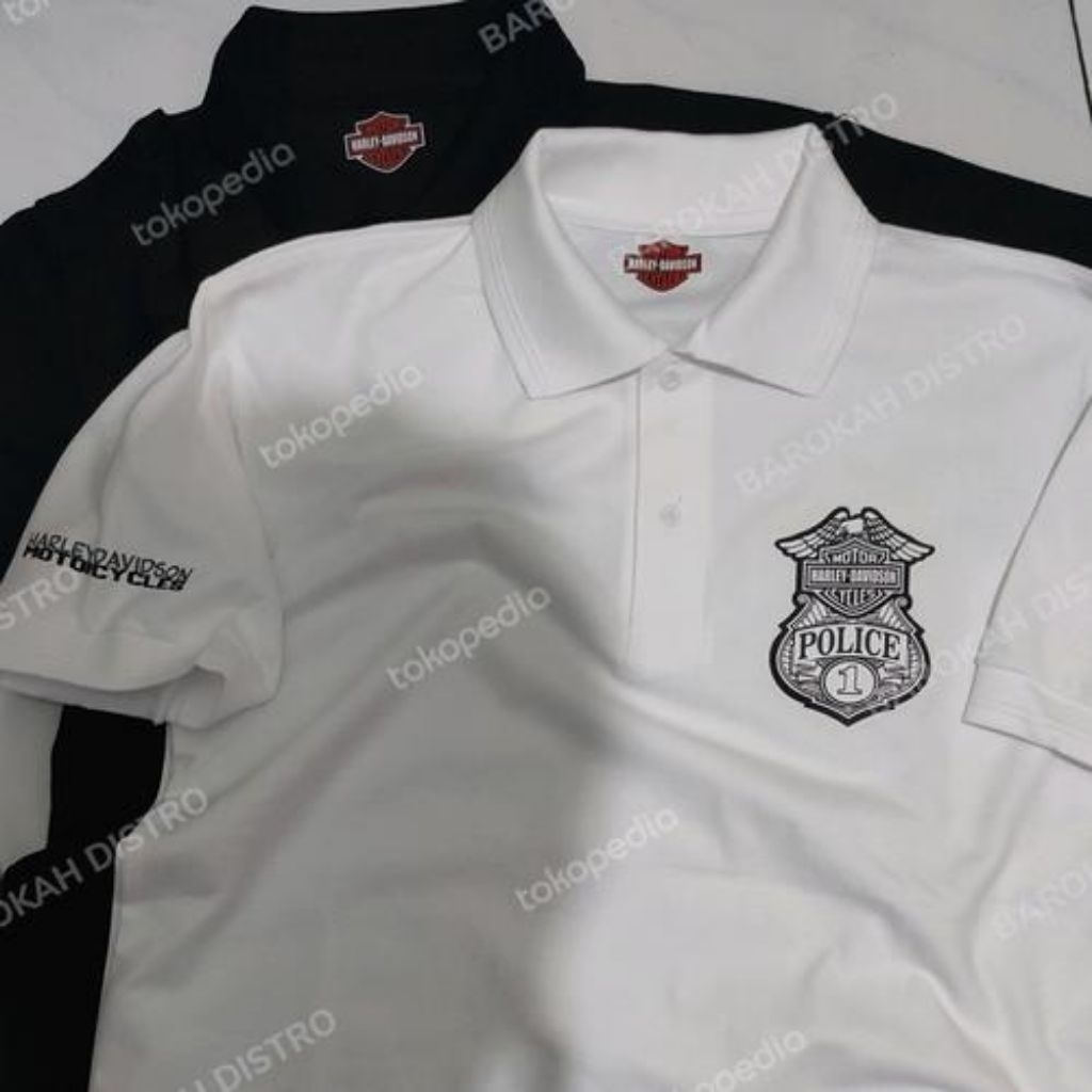 polo shirt / kaos kerah Harley Davidson police