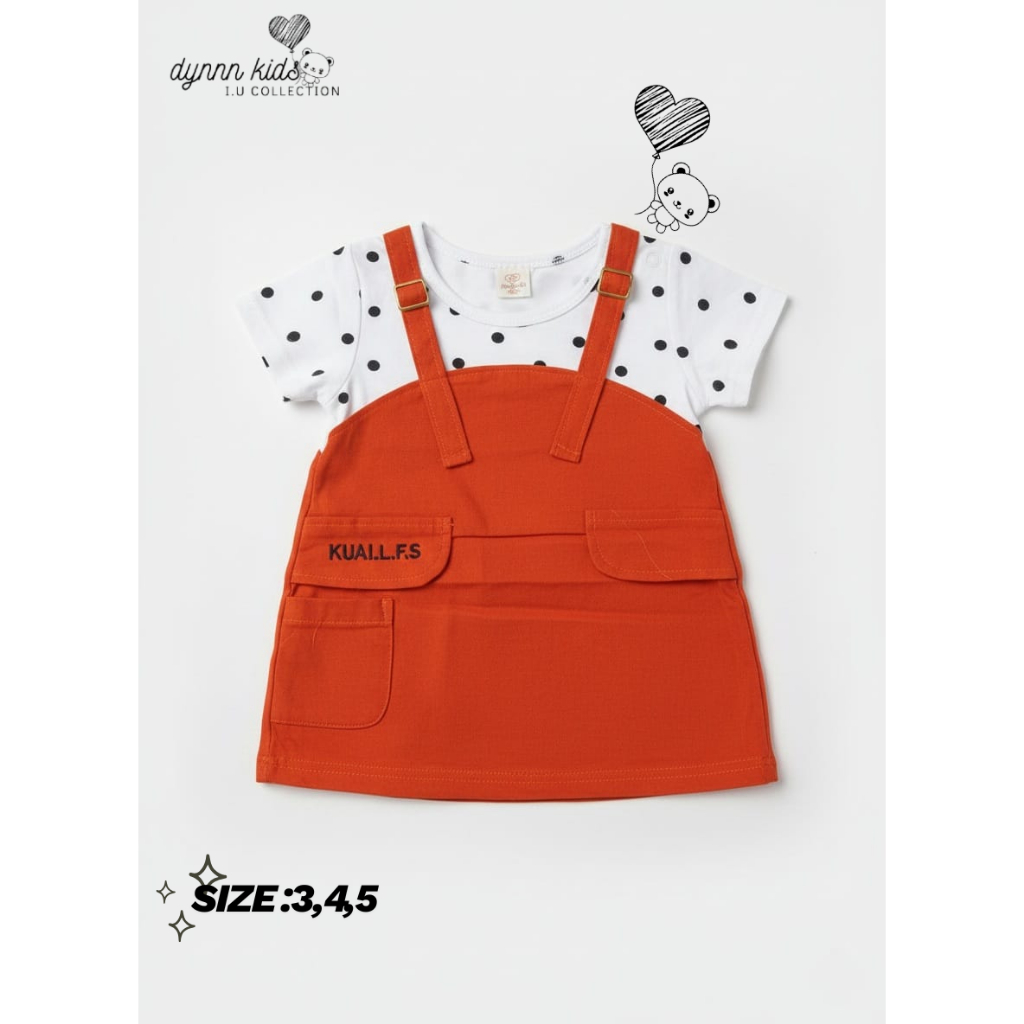 dyn - Overall Set Anak Perempuan daisy Overall Dress | Pakaian Anak Terbaru Umur 3-6 Tahun