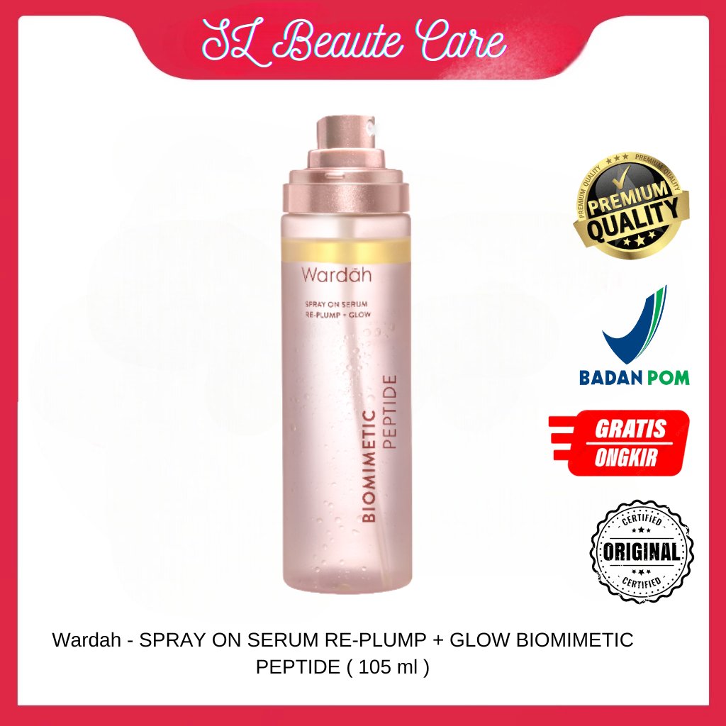 Wardah - SPRAY ON SERUM RE-PLUMP + GLOW BIOMIMETIC PEPTIDE ( 105 ml ) - Serum Wajah Kulit Glowing