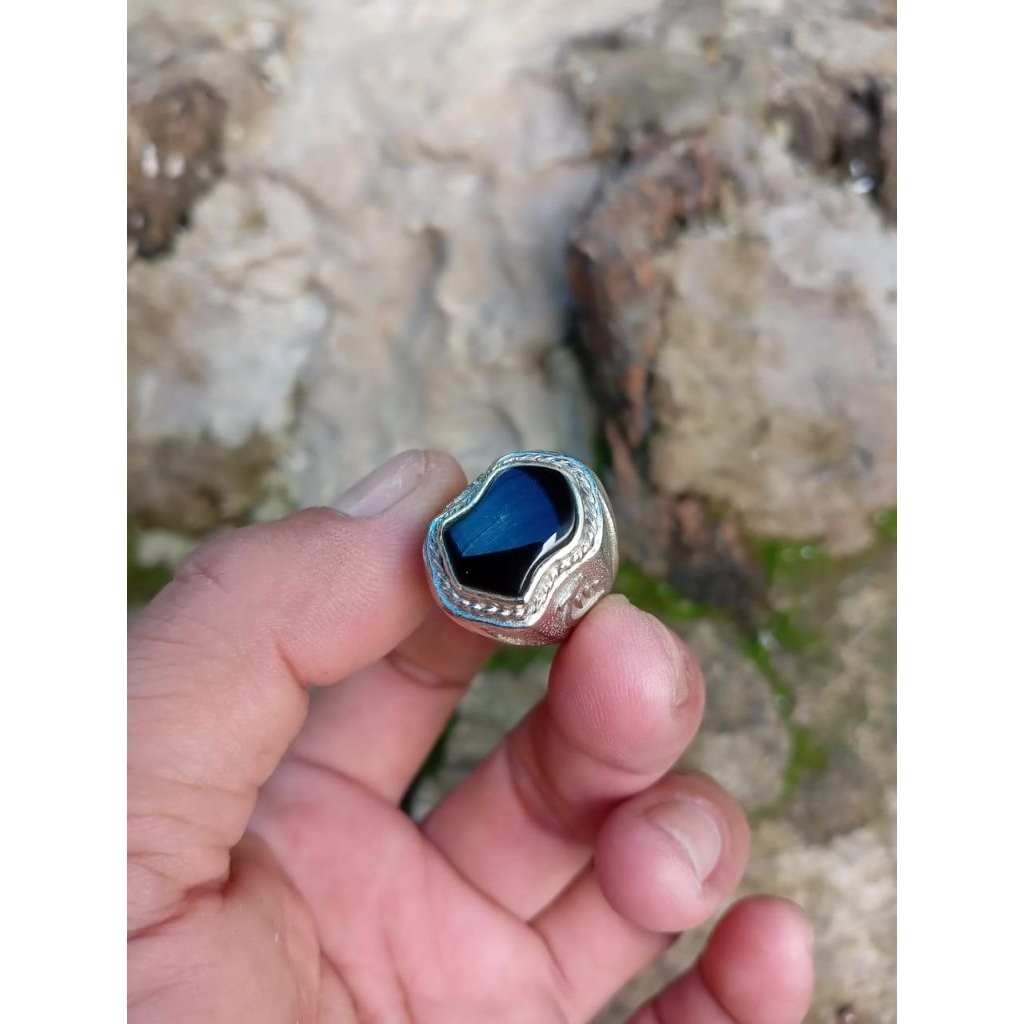 Batu akik yaman wulung Asli Model terompah ( Real pict)