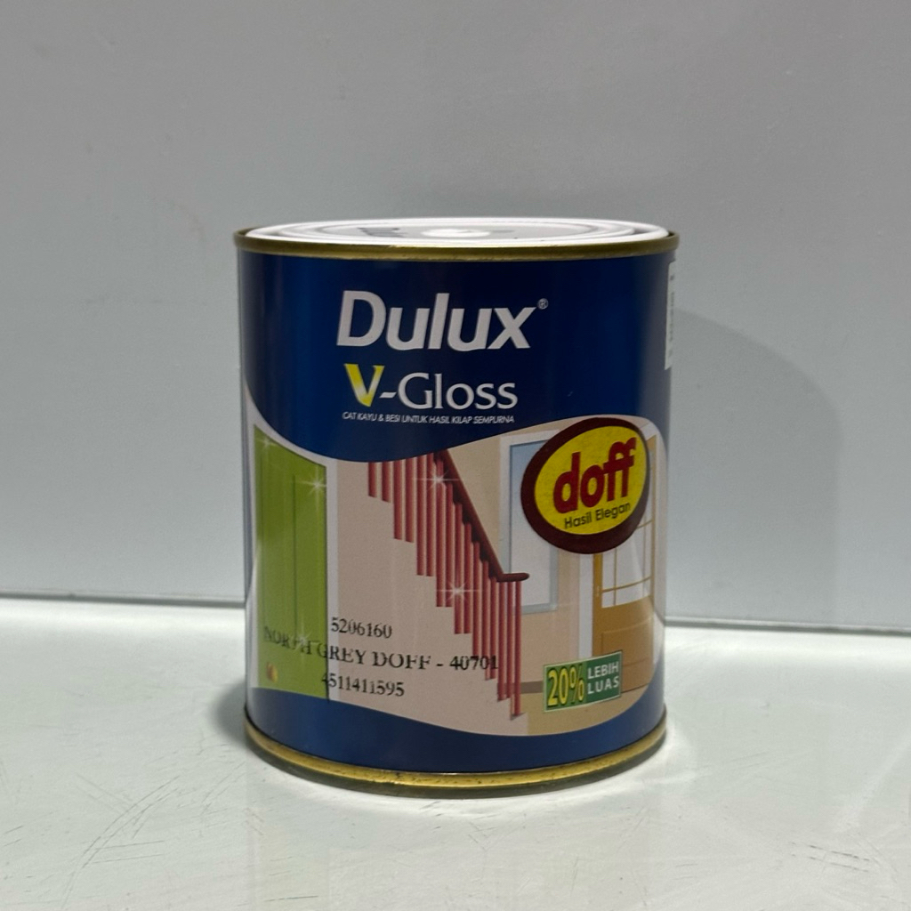 Cat Minyak DULUX V-Gloss Kayu Besi 0.8L Warna Hitam Putih Doff DLL Original Berkualitas
